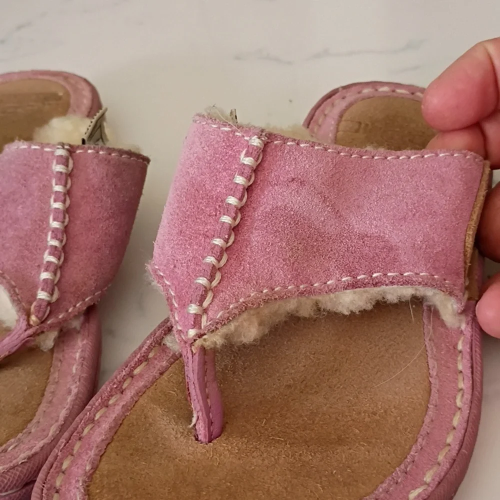 UGG Pink and Tan Kids Sandals
